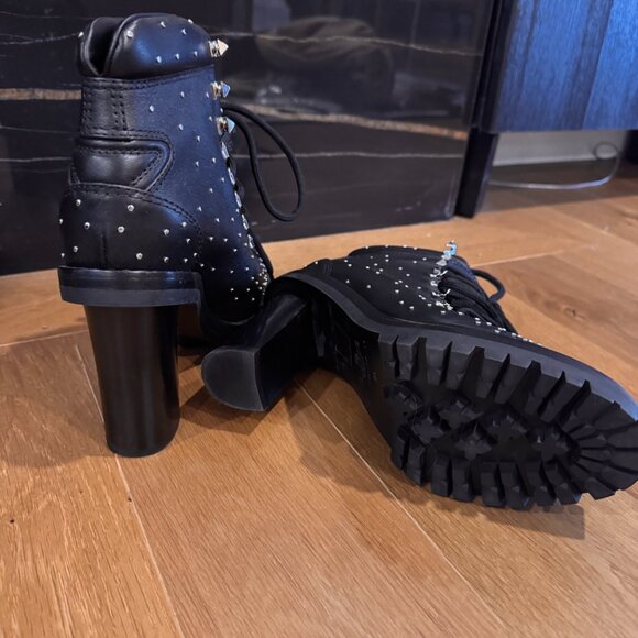 Leather biker boots Valentino Garavani - 38 1/2 Worn Once - Picture 6 of 7